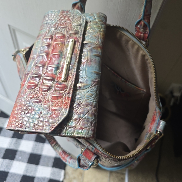 Brahmin Multicolor Crocodile Embossed Satchel - Picture 2 of 3